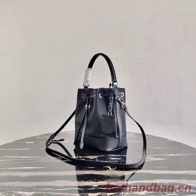 Prada Saffiano leather mini shoulder bag 1AE055 black Prada Saffiano leather mini shoulder bag 1AE055 black