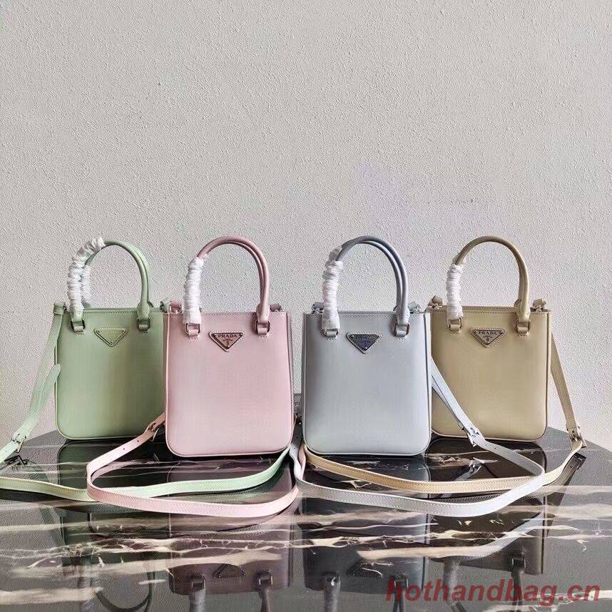 Prada Small brushed leather tote 1AD331 white