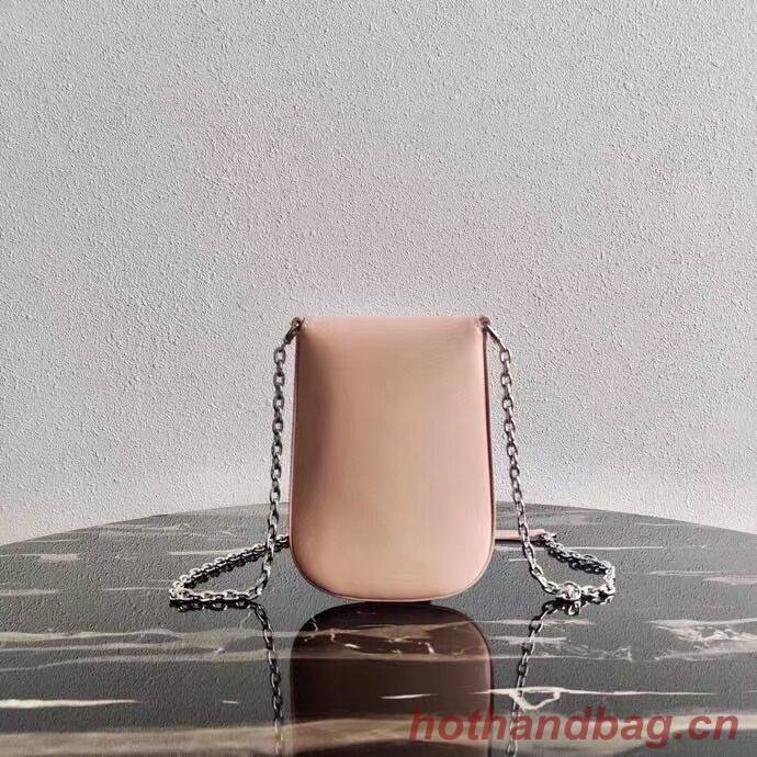 Prada Brushed leather mini-bag 1BH185 light pink