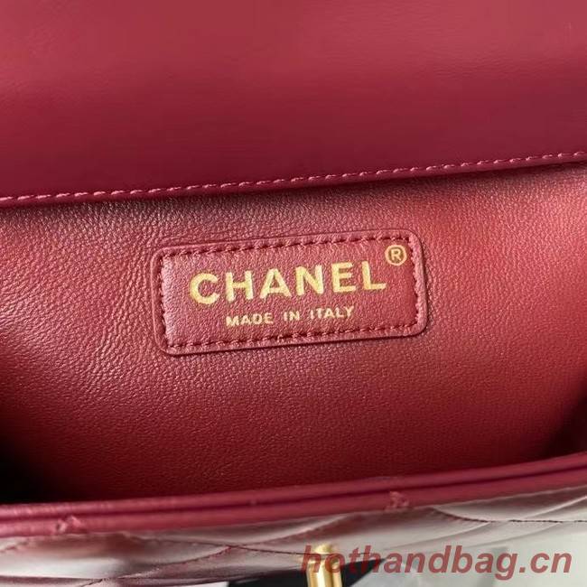 Chanel Flap Shoulder Bag Original leather AS2649 Wine
