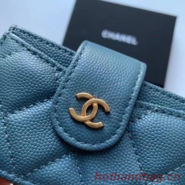 Chanel card holder AP0342 blue
