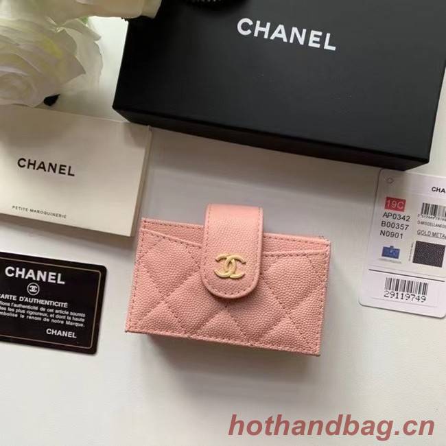 Chanel card holder AP0342 pink