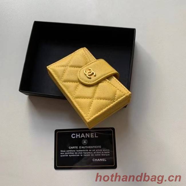 Chanel card holder AP0342 yellow