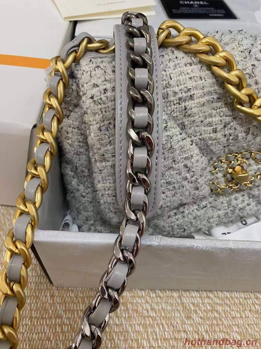 Chanel 19 flap bag Tweed AS1160 Gray