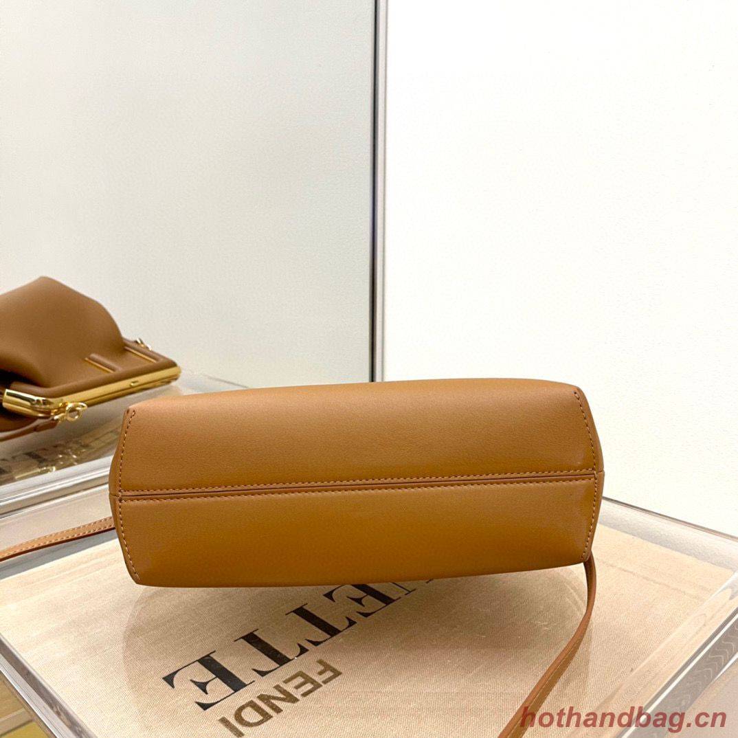 Fendi Original Leather Medium Clutch Bag 56832 Brown