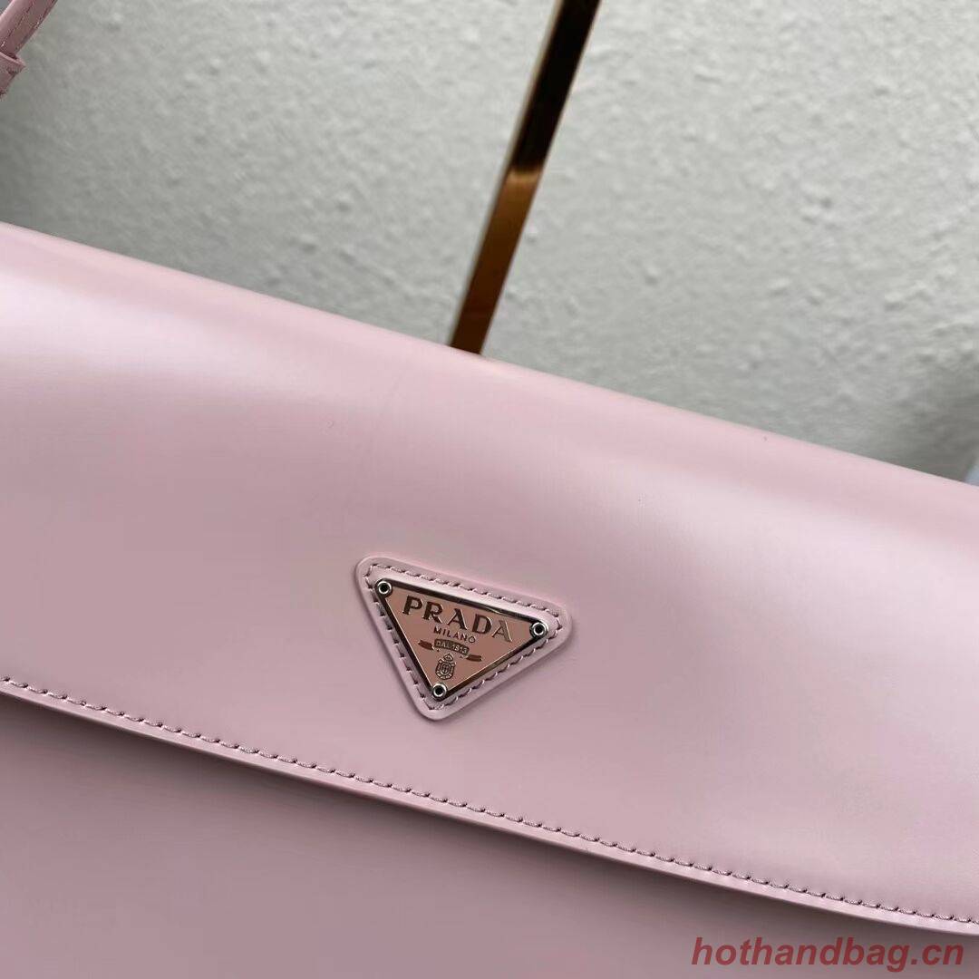 Prada Cleo brushed leather shoulder bag with flap 1BH276 pink Prada Cleo brushed leather shoulder bag with flap 1BH276 pink