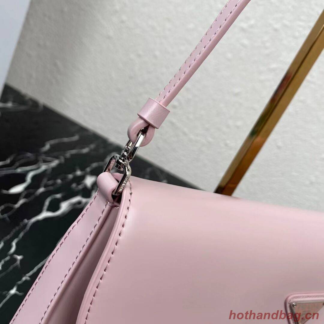 Prada Cleo brushed leather shoulder bag with flap 1BH276 pink Prada Cleo brushed leather shoulder bag with flap 1BH276 pink