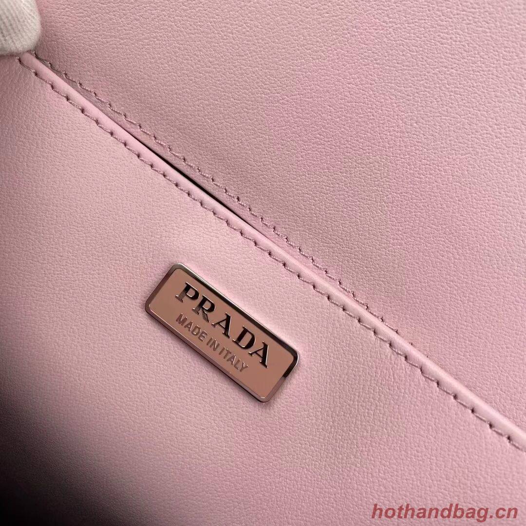 Prada Cleo brushed leather shoulder bag with flap 1BH276 pink Prada Cleo brushed leather shoulder bag with flap 1BH276 pink