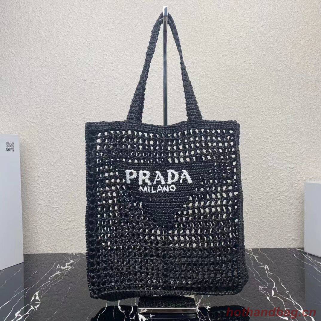 Prada Raffia tote bag 1CH393 black