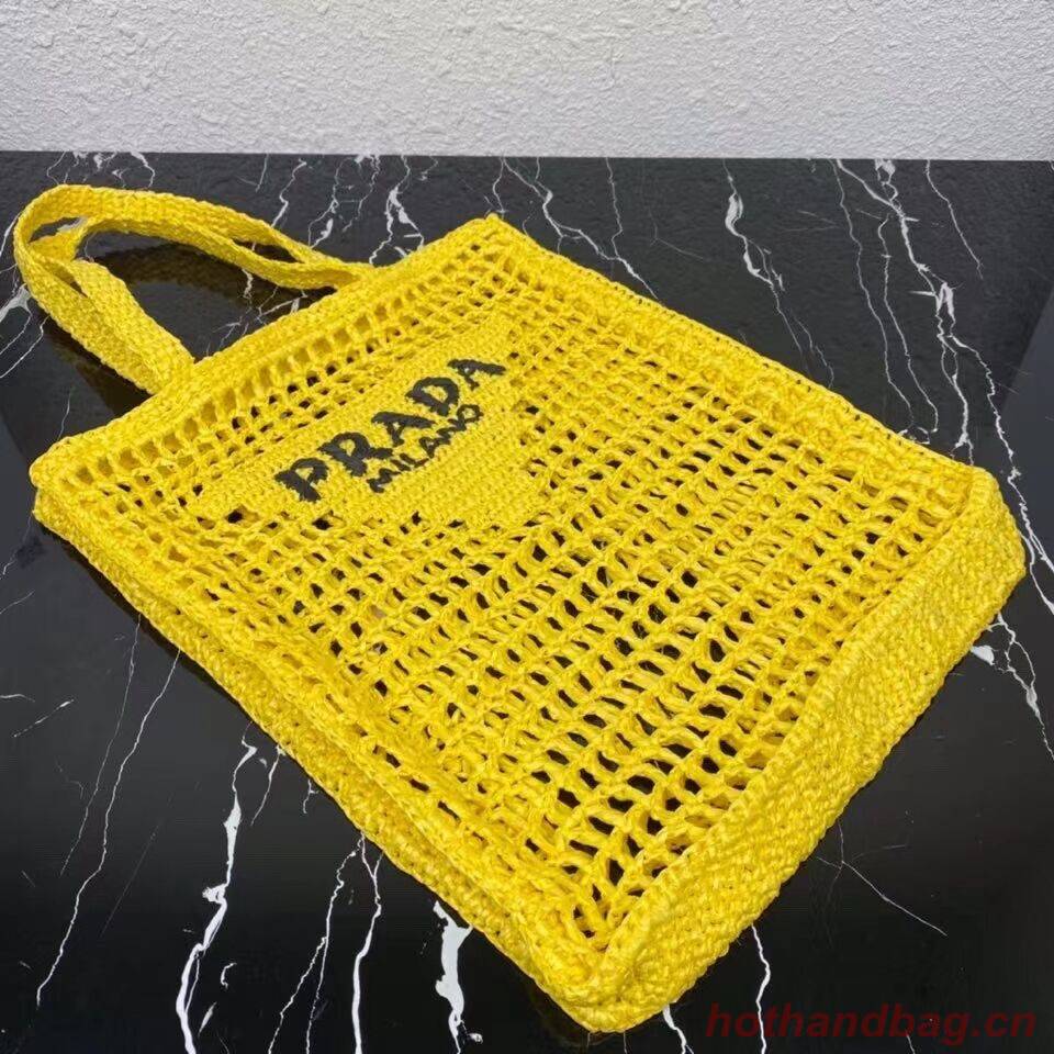 Prada Raffia tote bag 1CH393 yellow