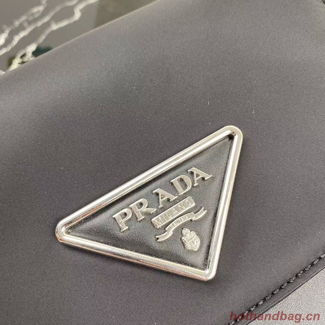 Prada Small brushed leather shoulder bag 1BA263 black
