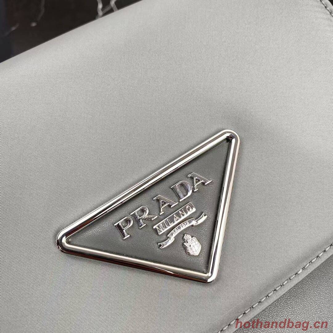 Prada Small brushed leather shoulder bag 1BA263 grey