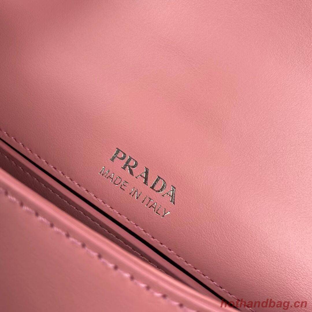 Prada Small brushed leather shoulder bag 1BA263 pink