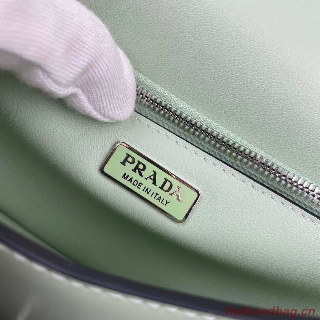 Prada Small brushed leather shoulder bag 1BH307 green