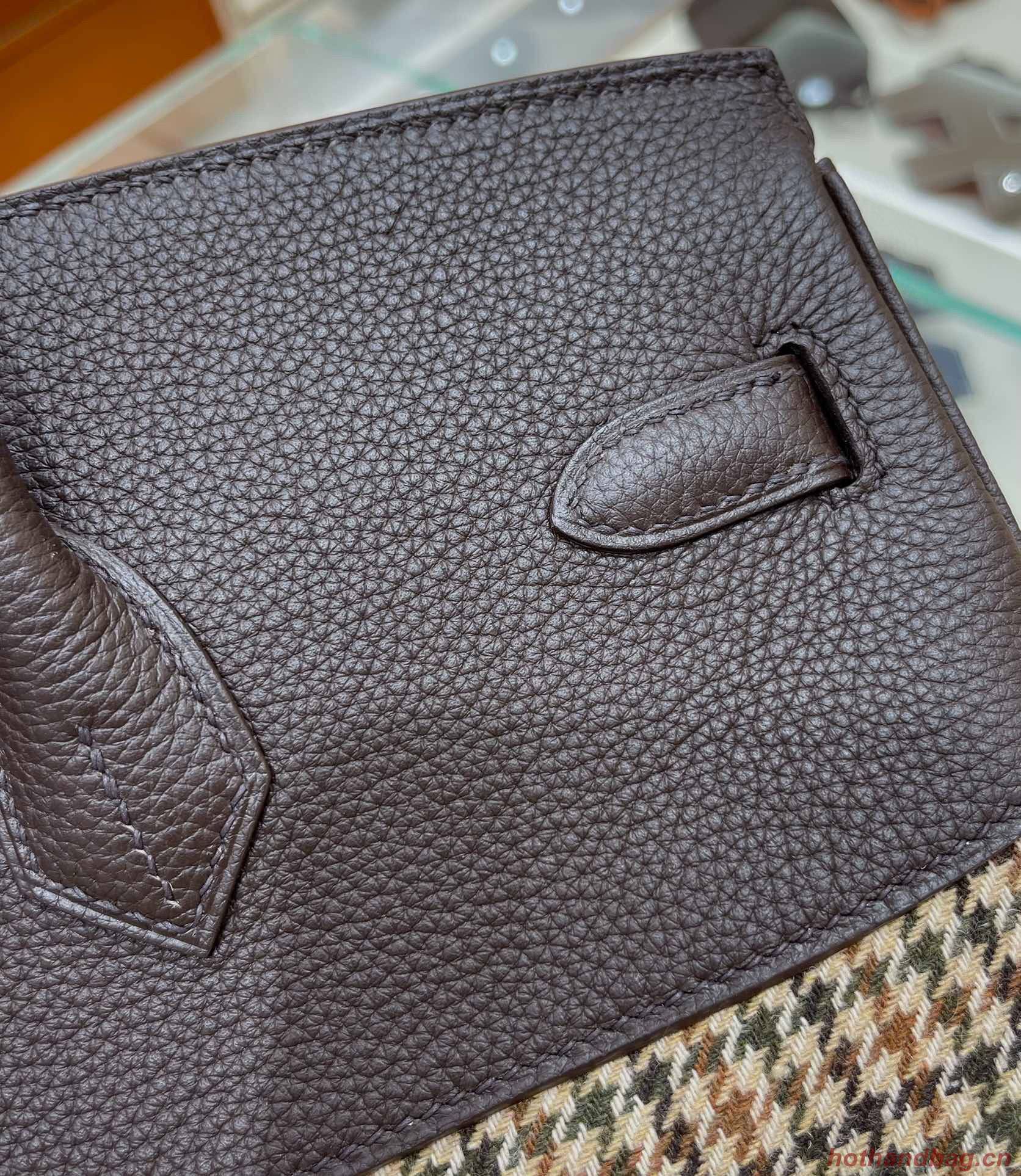 Hermes Birkin Bag Original Leather 30CM  OR 35CM 17888 Houndstooth Dark Brown