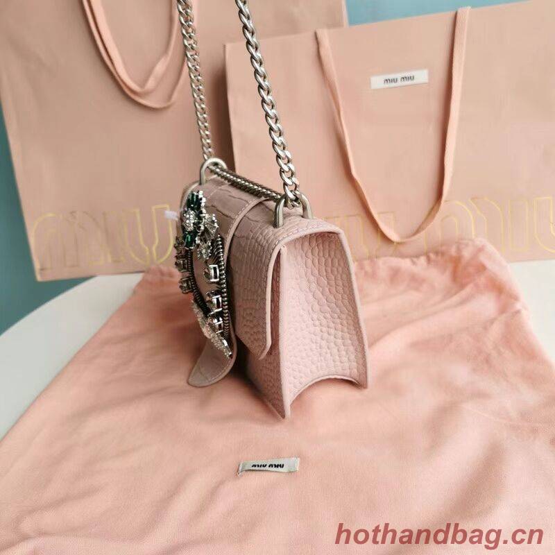 miu miu Matelasse Nappa Leather mini Shoulder Bag 5ED084 pink