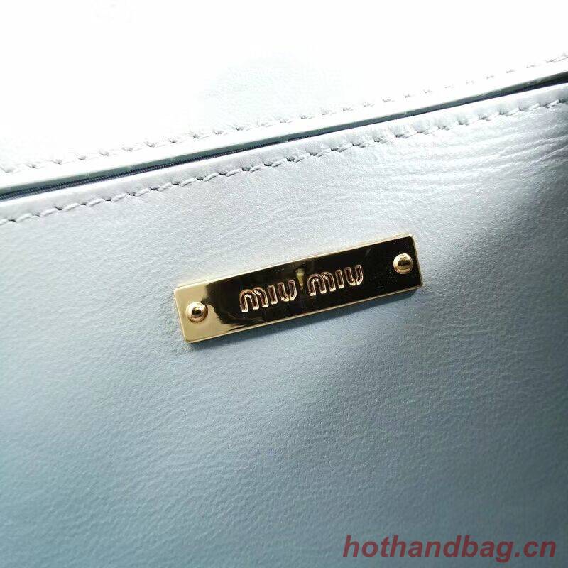 miu miu Matelasse Nappa Leather mini tote Bag 5EA196 light blue