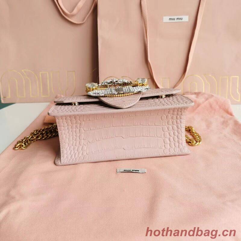 miu miu Matelasse Nappa Leather mini tote Bag 5EA196 pink