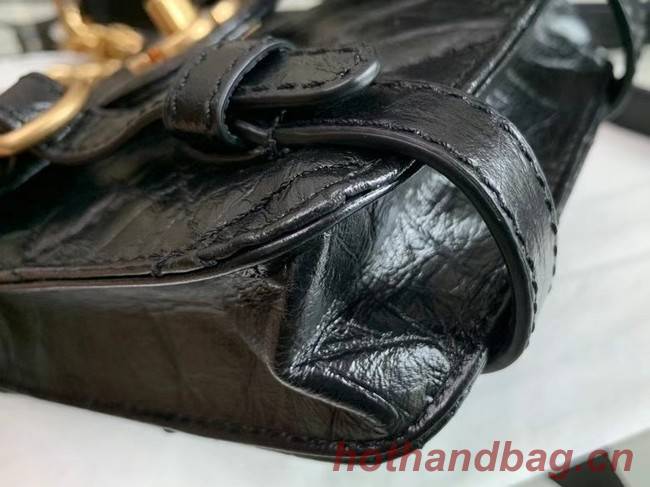 Chanel FLAP BAG Aged Calfskin & Gold-Tone Metal AS2695 Black