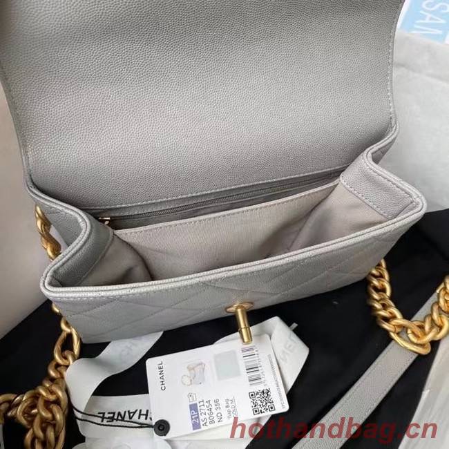 Chanel Flap Shoulder Bag Original leather AS2711 grey
