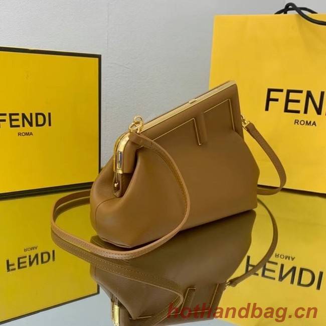 FENDI FIRST SMALL caramel leather bag 8BP129A