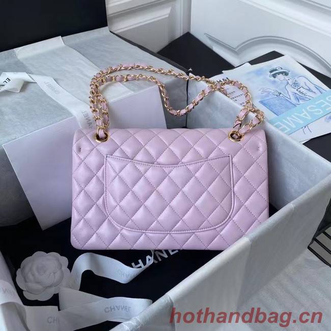 chanel classic handbag Lambskin & gold Metal A01112 pink
