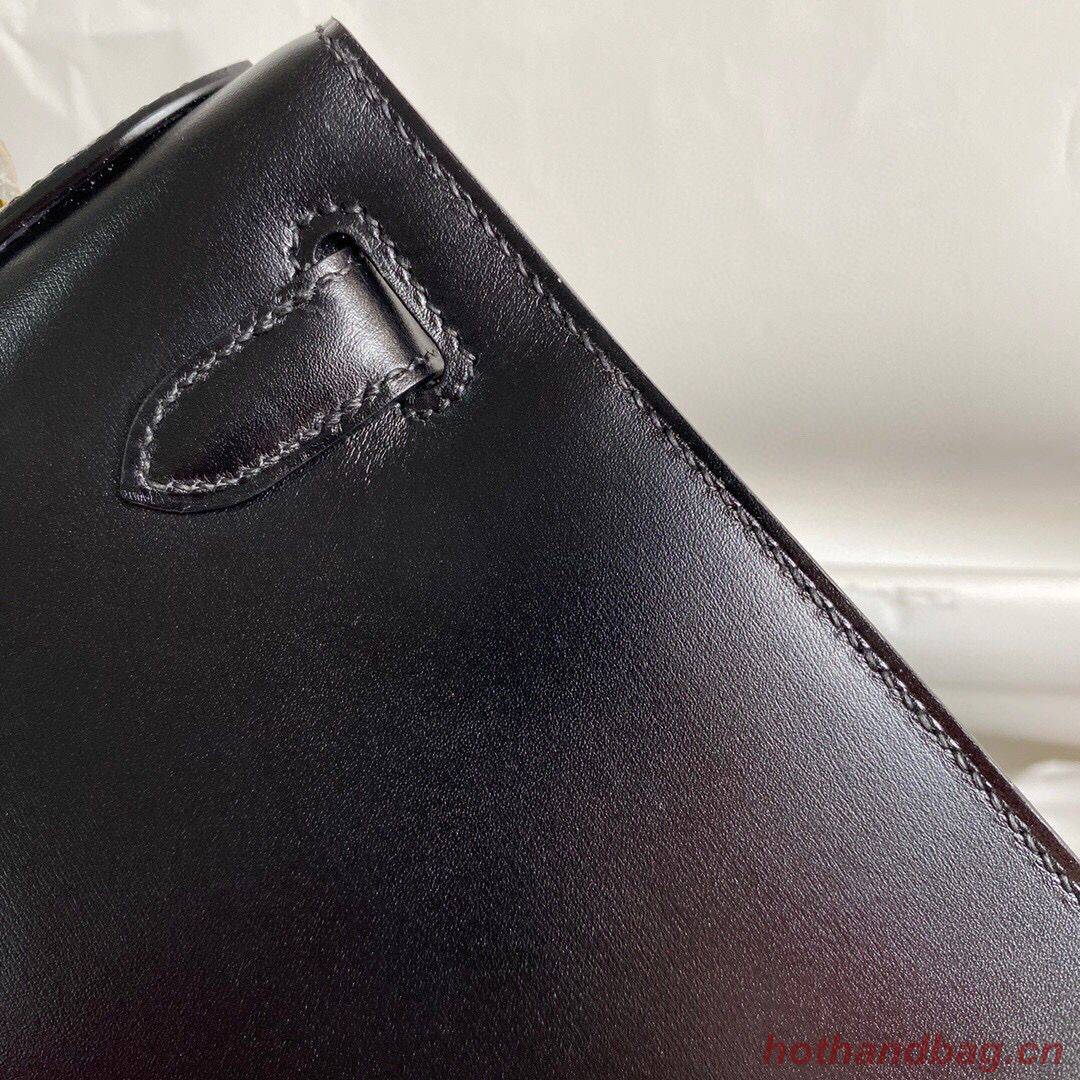Hermes Kelly 28cm Shoulder Bags Smooth Leather KL28 Black