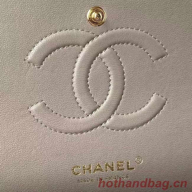 chanel classic handbag Lambskin & gold Metal A01112 grey