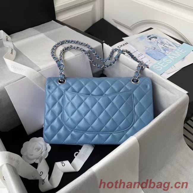 chanel classic handbag Lambskin & silver Metal A01112 blue