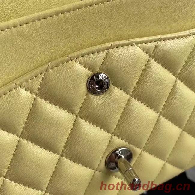chanel classic handbag Lambskin & silver Metal A01112 yellow