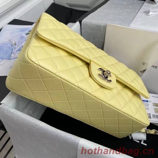 chanel classic handbag Lambskin & silver Metal A01112 yellow