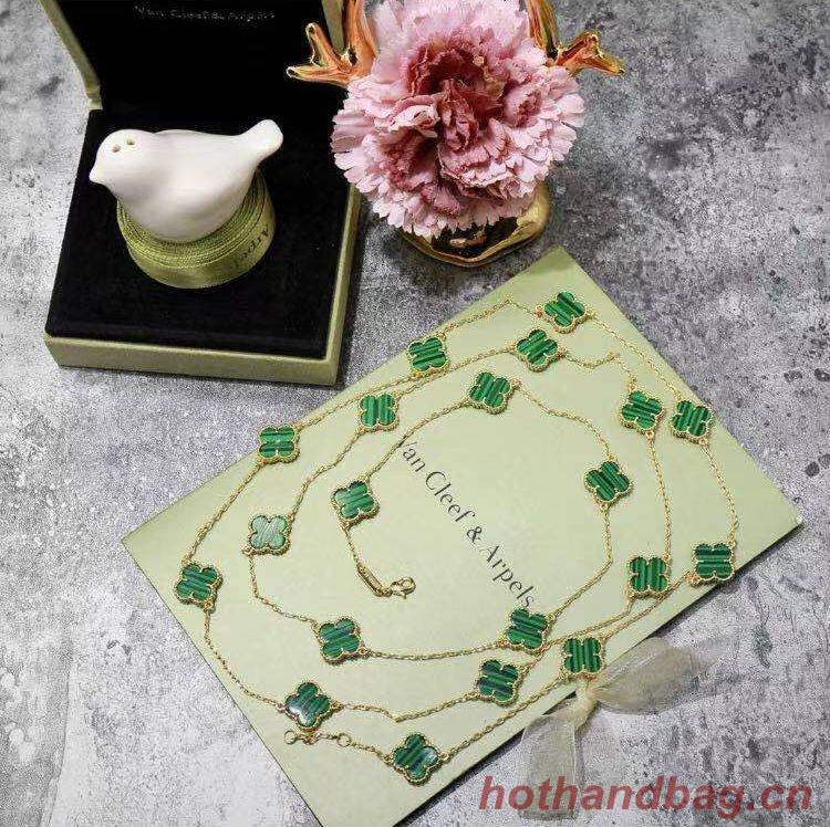 Van Cleef & Arpels Green Flower Necklace VCA6188 Gold