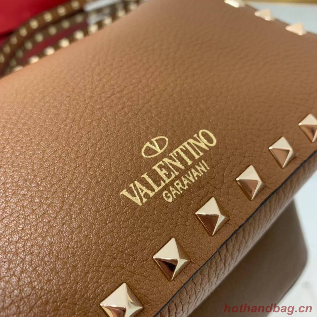 VALENTINO Origianl leather shoulder bag V4700 brown