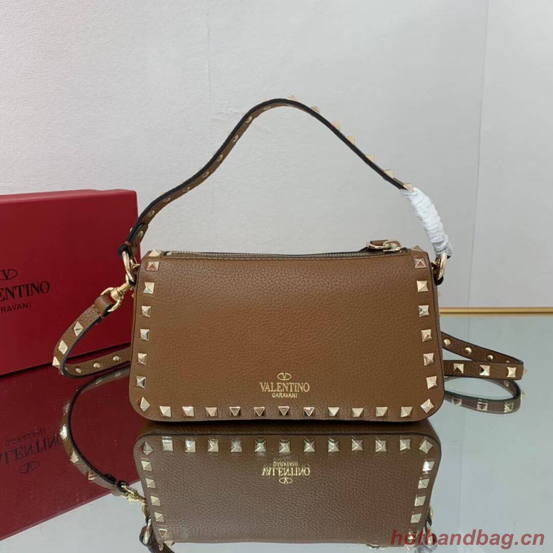 VALENTINO Origianl leather shoulder bag V4700 brown