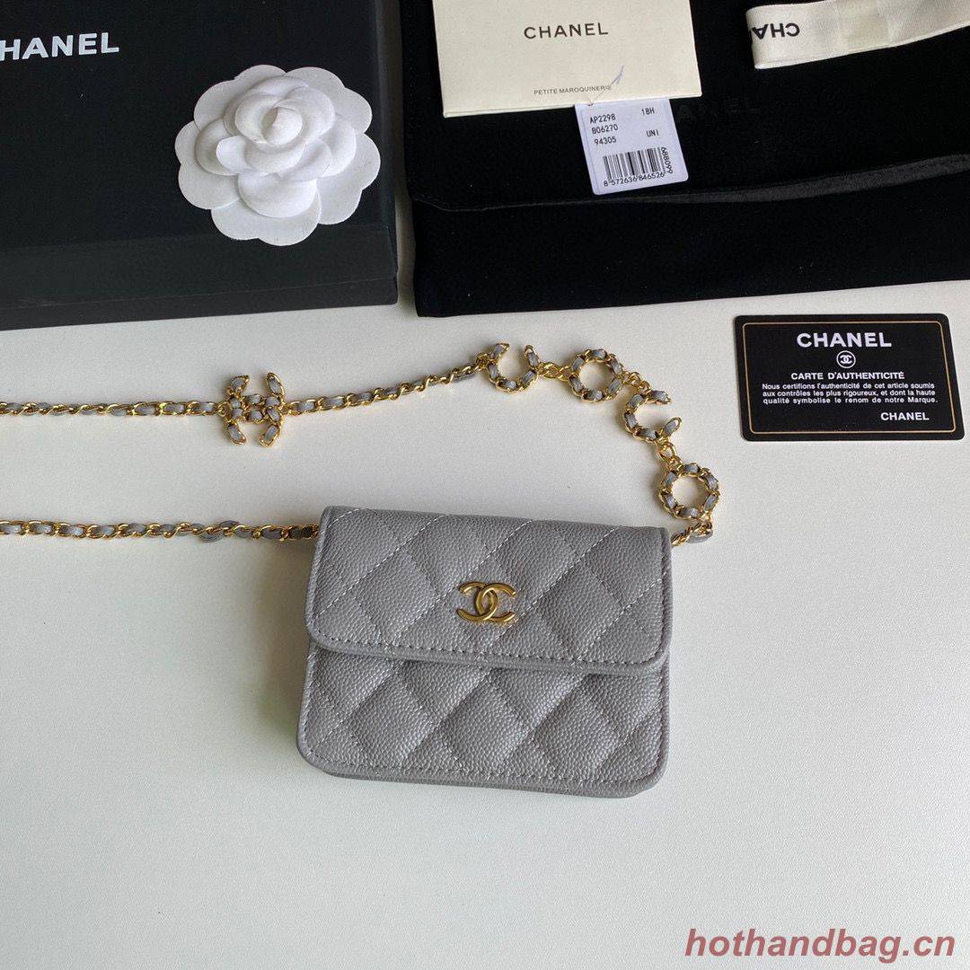 Chanel WOC Belt Bag Original Caviar Leather 2306 Gray Chanel WOC Belt Bag Original Caviar Leather 2306 Gray