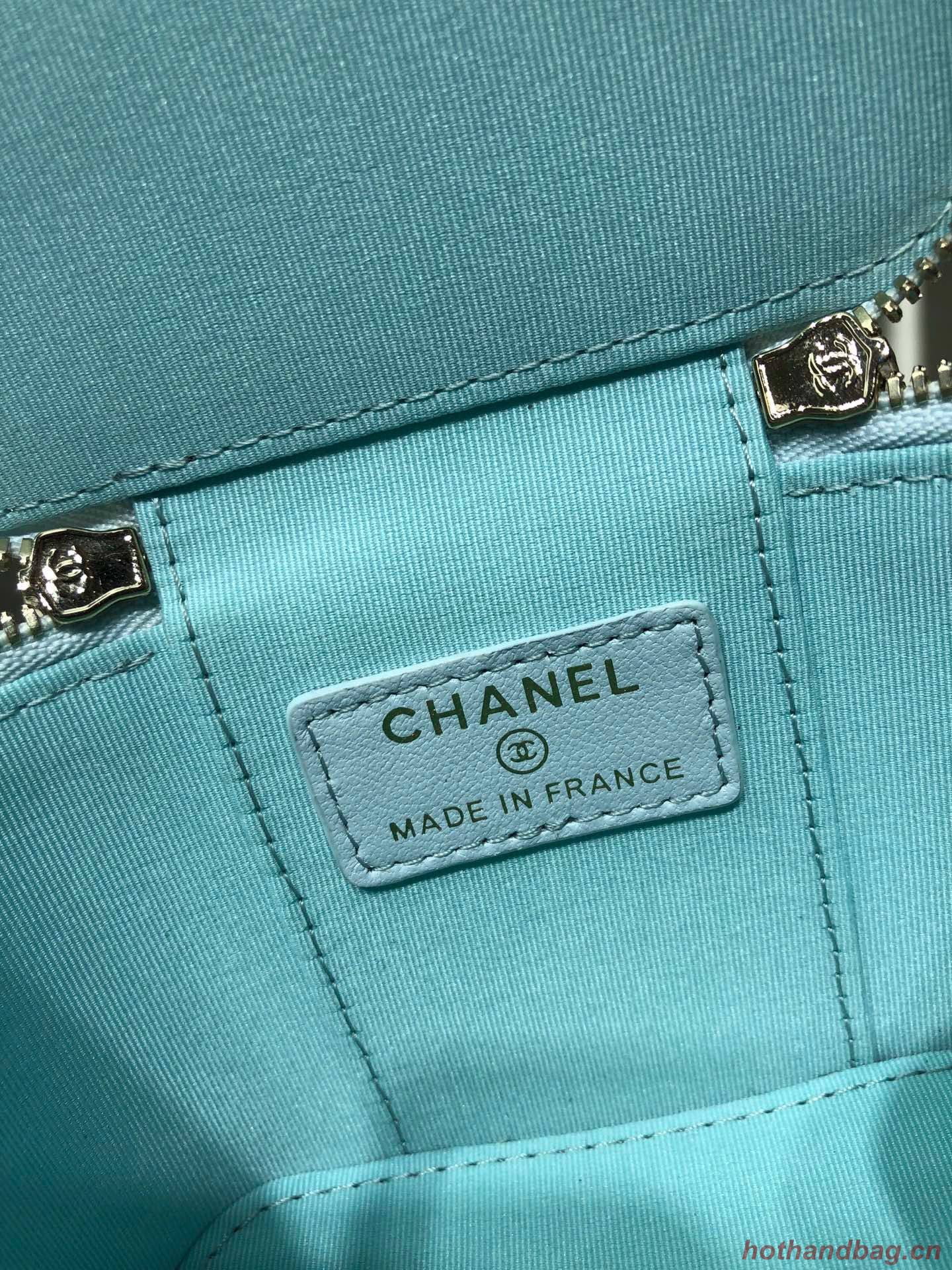 Chanel Original Small classic chain box handbag AP2198 Light Blue