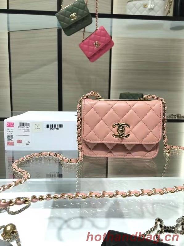 Chanel mini Flap Shoulder Bag Original leather AP2301 pink