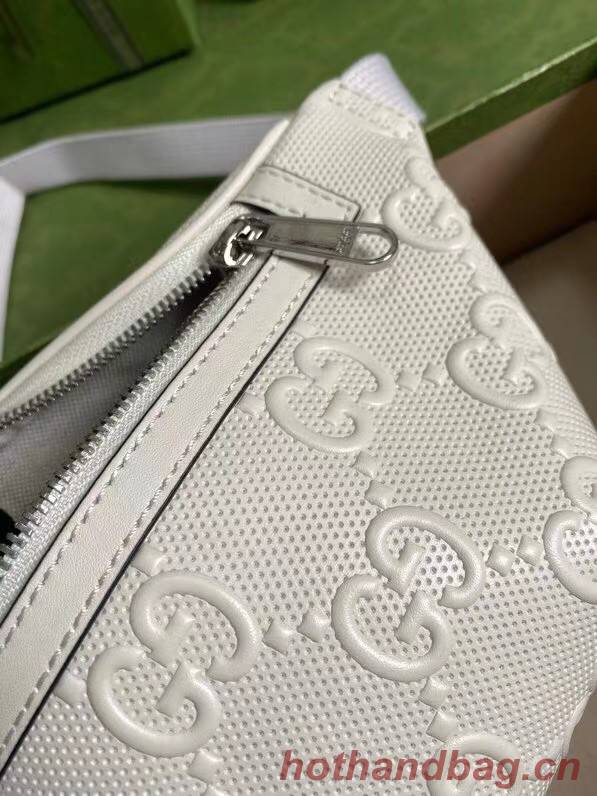 Gucci GG embossed belt bag 658582 white