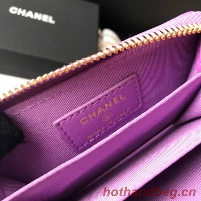 Chanel 19 Zip Card bag AP0949 Lavender