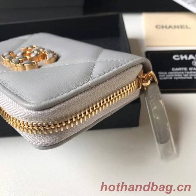 Chanel 19 Zip Card bag AP0949 grey
