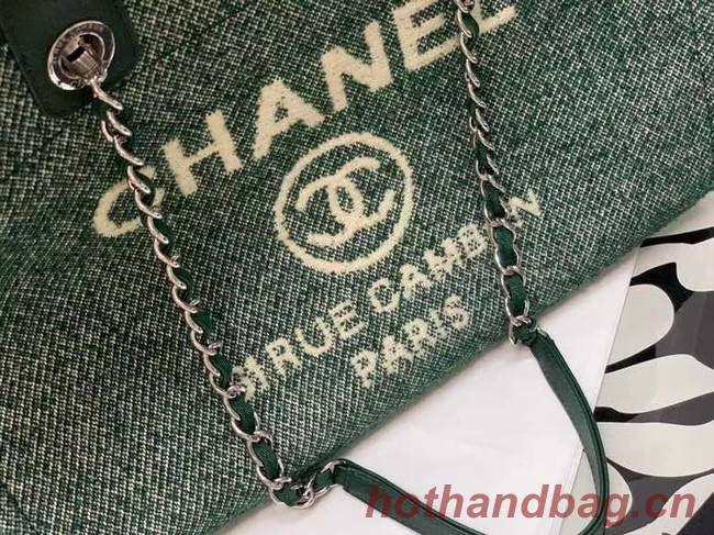 Chanel Canvas Tote Shopping Bag B66941 green