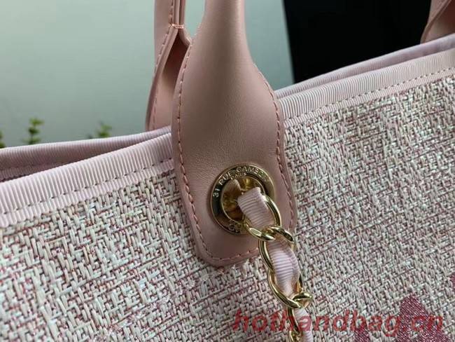 Chanel Canvas Tote Shopping Bag B66941 pink