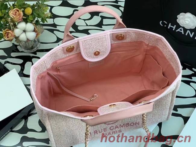 Chanel Canvas Tote Shopping Bag B66941 pink