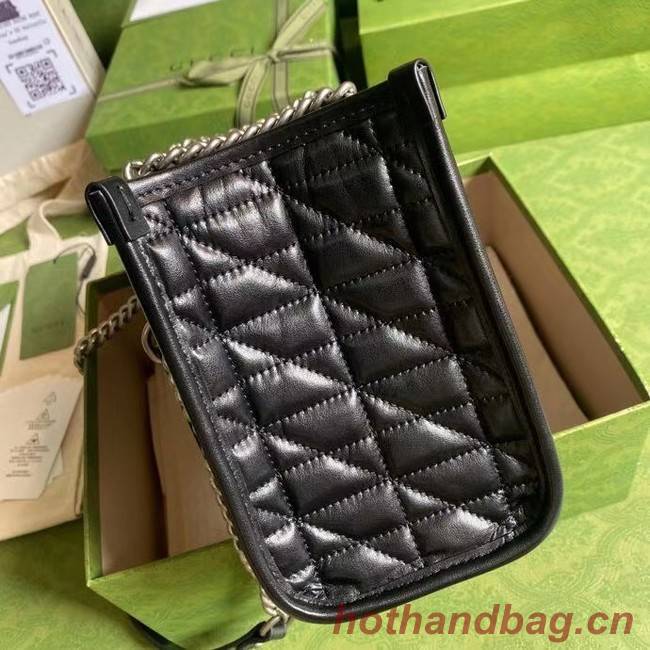 Gucci small leather shoulder bag 681483 black