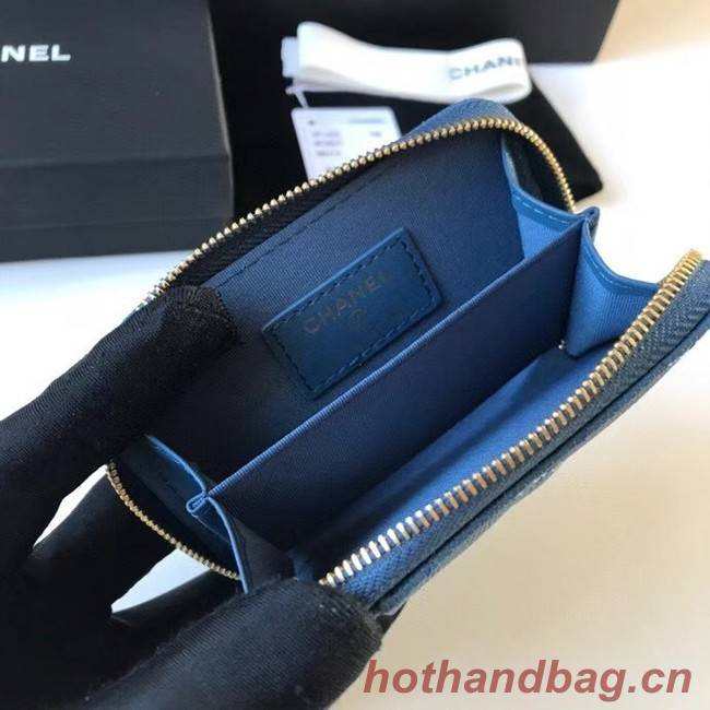 Chanel card holder Calfskin AP1650 blue
