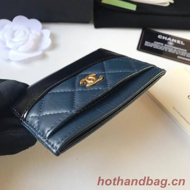 Chanel classic wallet Calfskin & Gold-Tone Metal A84368 blue