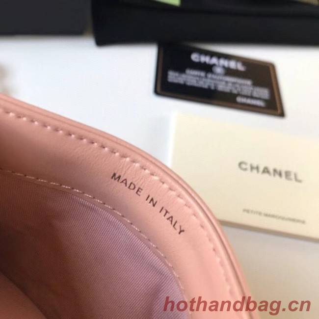 Chanel classic wallet Calfskin & Gold-Tone Metal A84368 pink