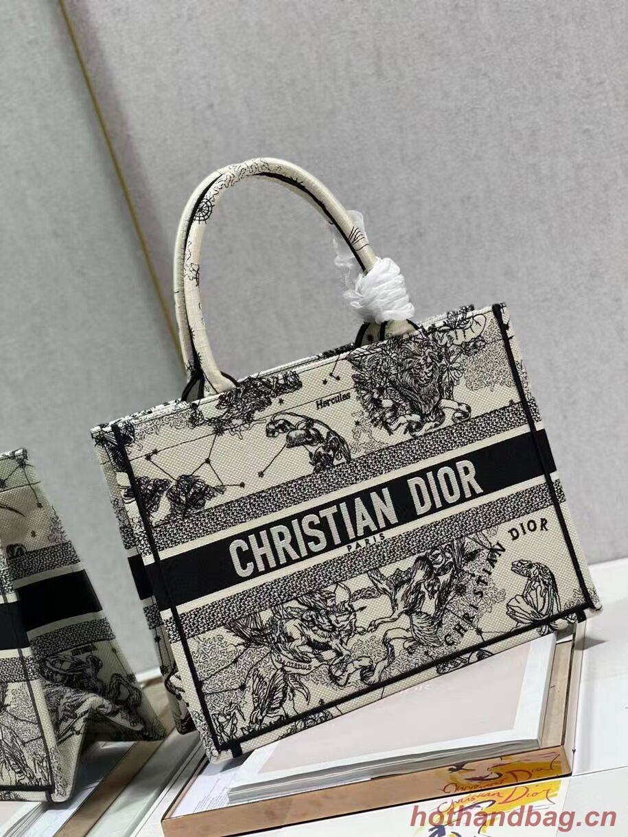 DIOR BOOK TOTE Latte Multicolor Dior Zodiac Embroidery M1296ZR DIOR BOOK TOTE Latte Multicolor Dior Zodiac Embroidery M1296ZR