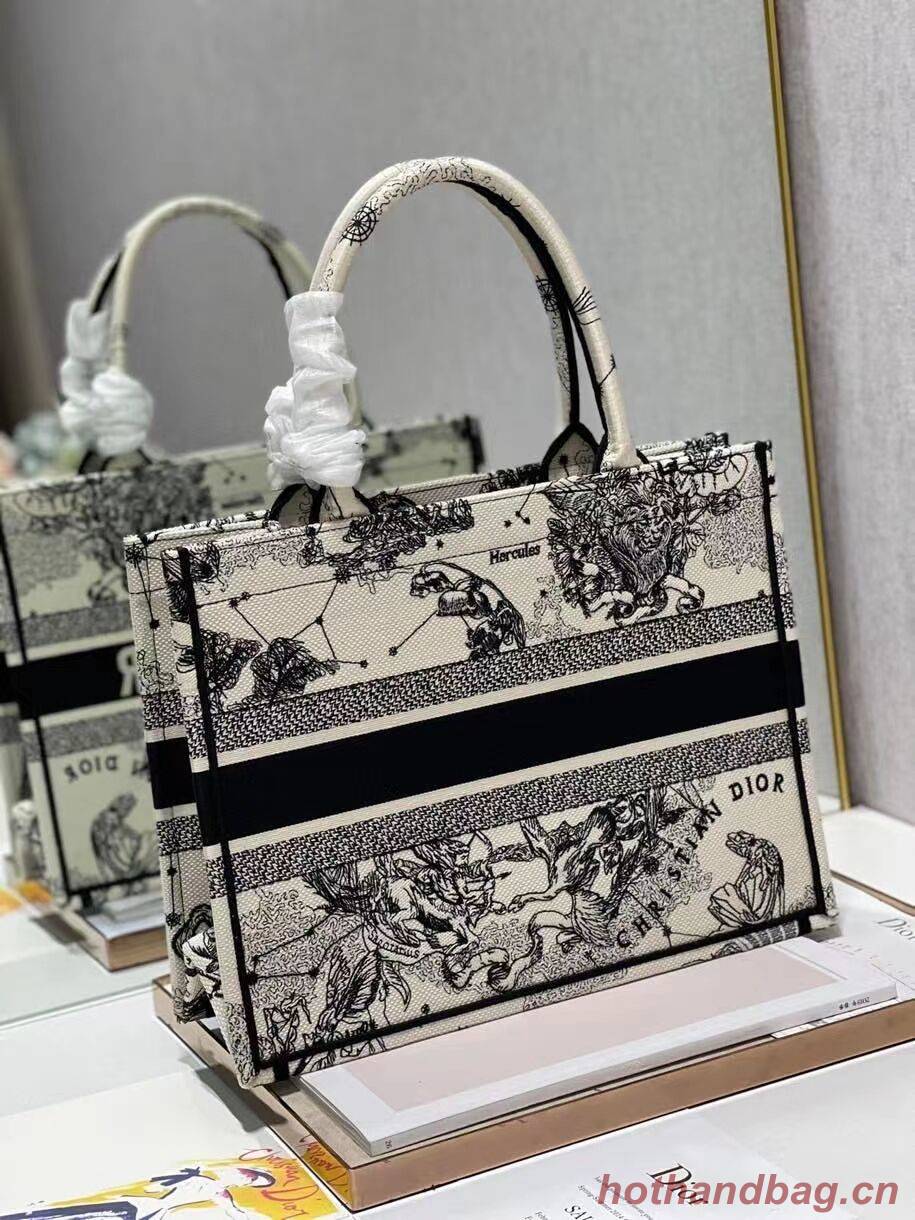 DIOR BOOK TOTE Latte Multicolor Dior Zodiac Embroidery M1296ZR DIOR BOOK TOTE Latte Multicolor Dior Zodiac Embroidery M1296ZR