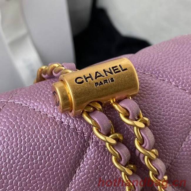 Chanel Flap Shoulder Bag Grained Calfskin AS2855 pearl rose